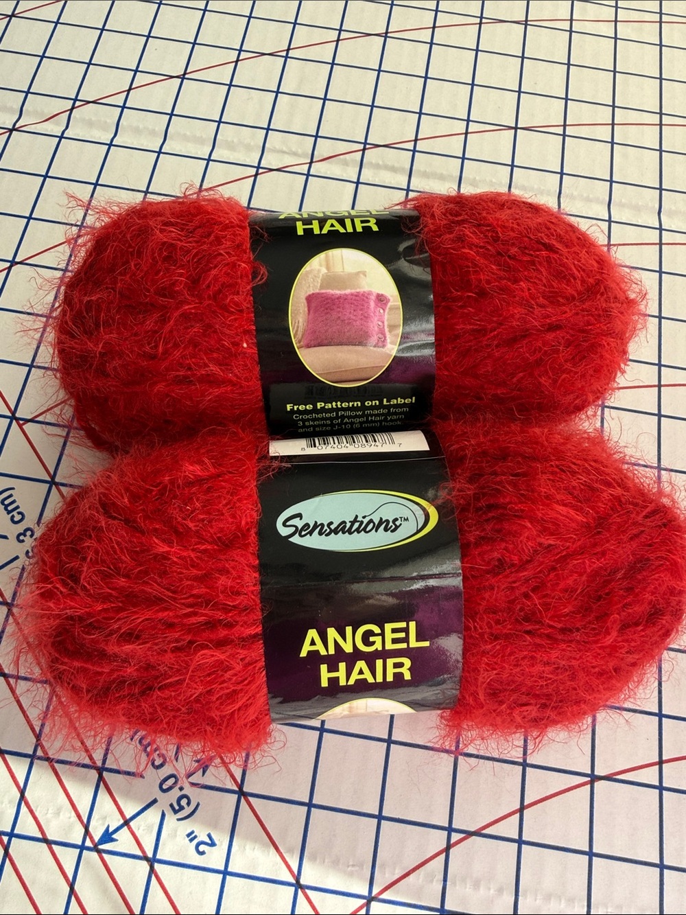 Lot of 2 Sensations Angel Hair Yarn Red #2375 Matching Dye Lot 1455 Jo-Ann 120
